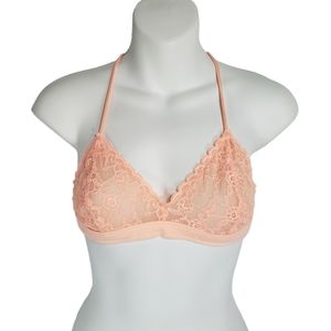 Victoria's Secret Salmon Peach Lace Bralette Bra Size Medium